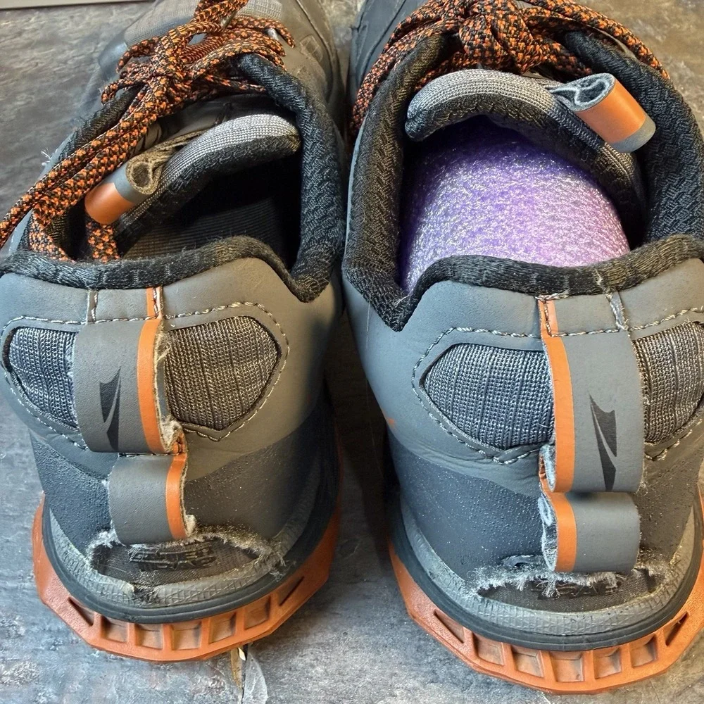Altra Lone Peak Running Shoes 4.5 Mens Size 10.5 Orange Grey Trail Walking